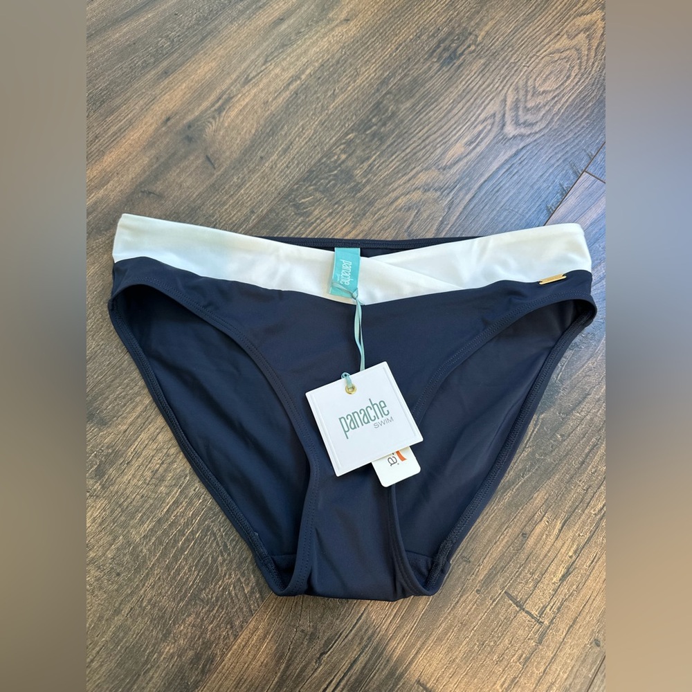 Panache Women’s Catarina Classic Swim Bottom Midnight White NWT Size Small